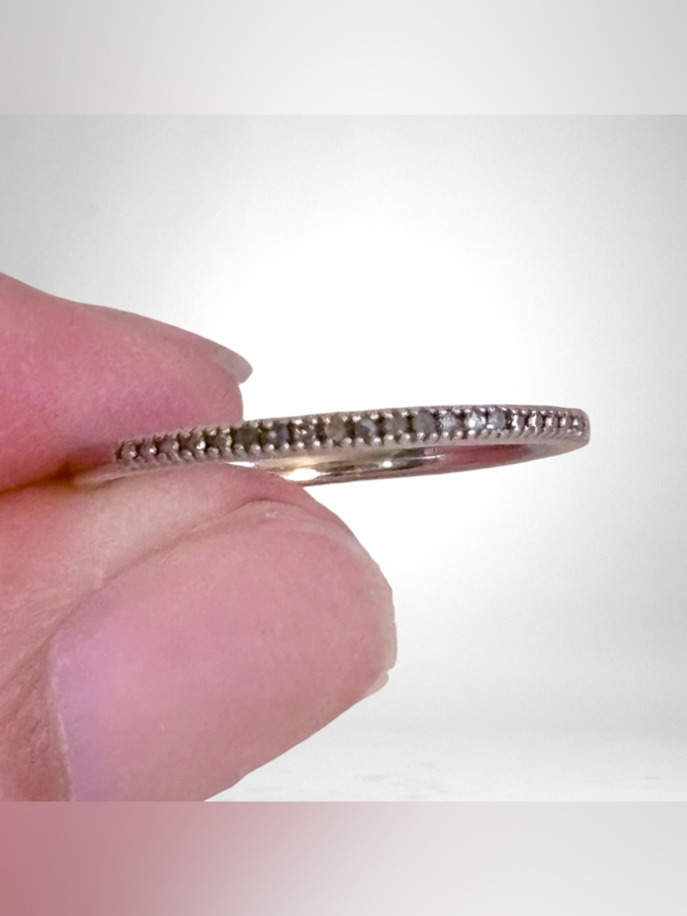 Allure Gems 925 Silver Half Eternity Ring Sz 7/ 17.3mm
